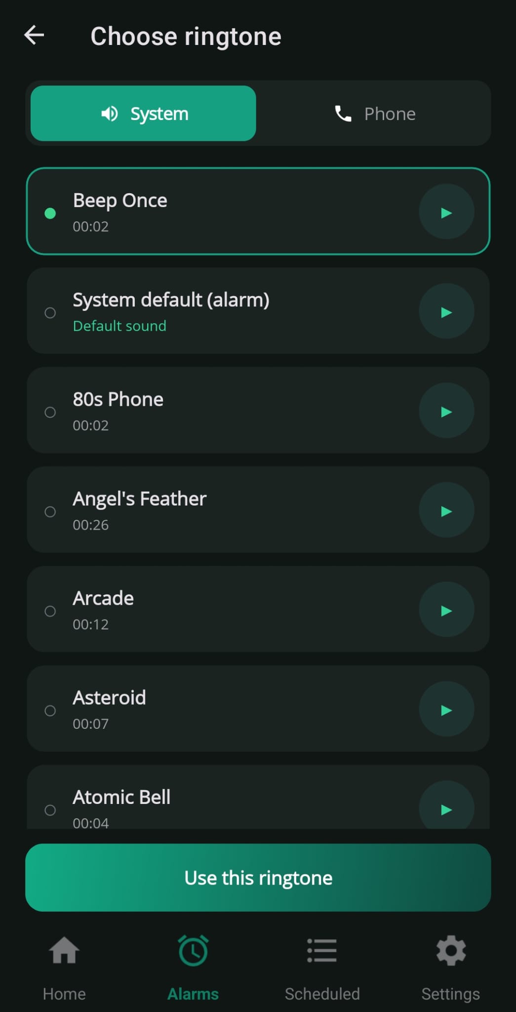 Ringtone picker